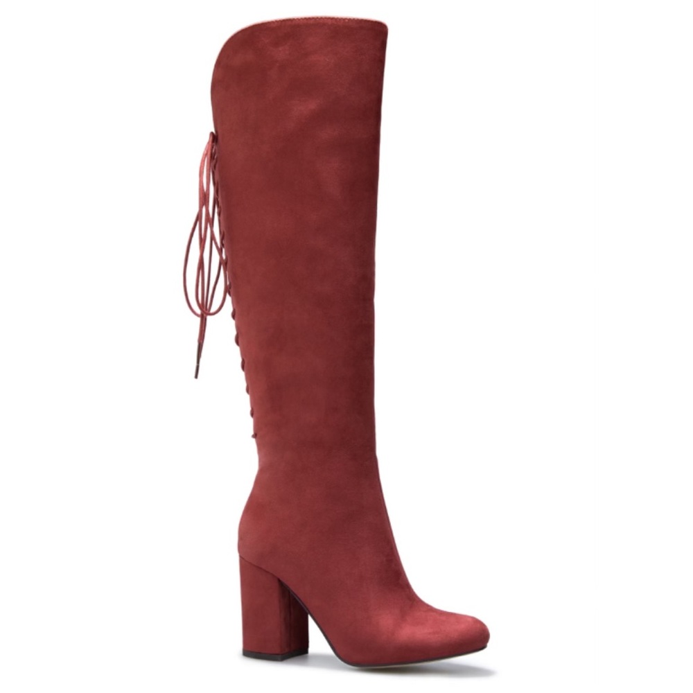 ShoeDazzle Steffy Boots in Rust Suede, 9.5